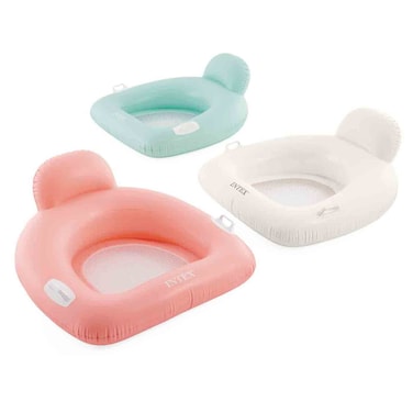 Intex Pillow Float Lounge Inflatable Pool Chair with Mesh Base