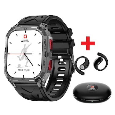 Swiss Military Alps Sports Smartwatch GM RB with TWS Wireless Earbuds