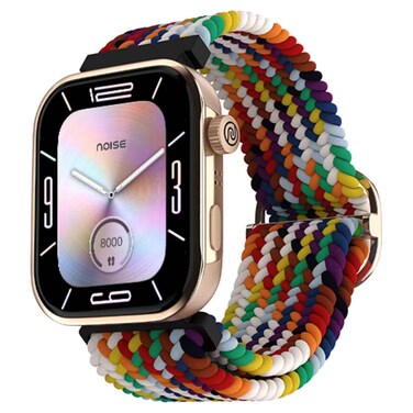 Noise ColorFit Pro 5 Smartwatch, 1.85 Inch AMOLED Display Bluetooth Calling 100 Plus Sports Modes, Rainbow Weave