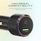 Hyphen Dashport 45W Car Charger, Dual Port PD and QC 3.0 Fast Charging Adapter, Black