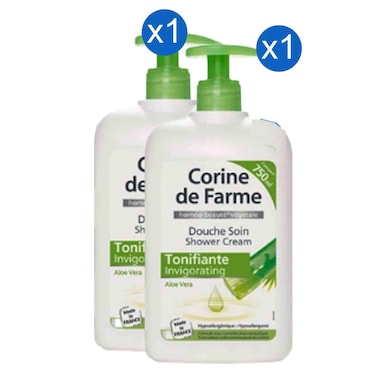 Corine De Farme Shower Cream Aloe Vera 750ml, Pack of 2