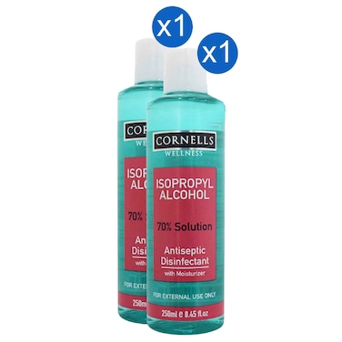 Cornells Isopropyl Alcohol 70% Solution Antiseptic Disinfectant 250ml, Pack of 2