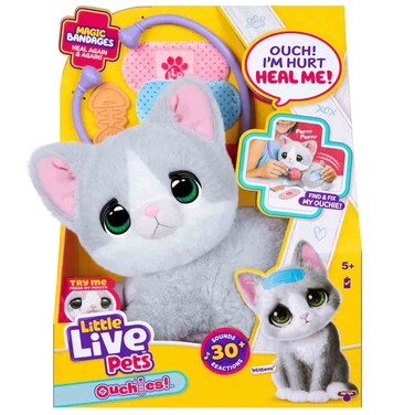 Little Live Pets Ouchies Mittens Kitty Interactive Care Plush Toy