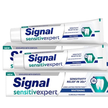 سيجنال معجون أسنان سينسيتيف إكسبرت، مبيض، 75 مل، عبوة من قطعتين