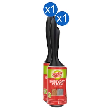 Scotch-Brite Everyday Clean Lint Roller, Reusable Handle with Adhesive Sheets, Pack of 2