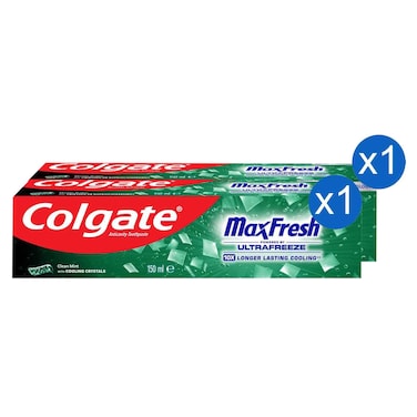Colgate Max Fresh Clean Mint Toothpaste 150ml, Pack of 2