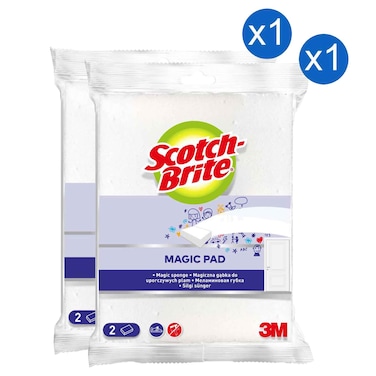 Scotch-Brite Easy Eraser Cleaning Pads, Multi-Surface Stain Remover Sponges, 2 Sponges, Pack of 2