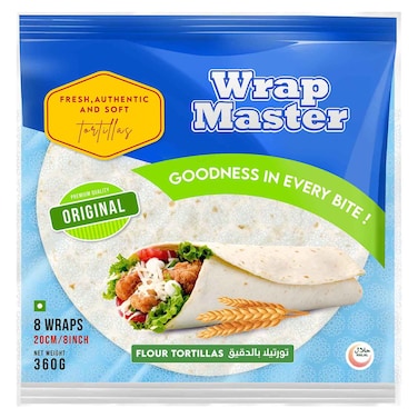 Wrap Master Original Flour Tortillas, 20cm, 360g, 8 Wraps