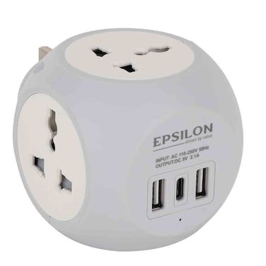 Epsilon Universal 4-Way Adaptor with Type-C and Dual USB Ports