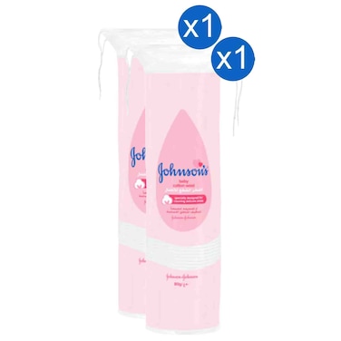 جونسون قطن للأطفال، قطن ناعم ولطيف للعناية بالطفل، 80 غرام، حزمة من 2