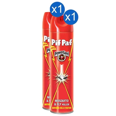 Pif Paf Mosquito and Fly Killer Aerosol Spray 400ml, Pack of 2