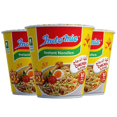 Indomie Instant Noodles Cup Chicken Flavour 80g, Pack of 3