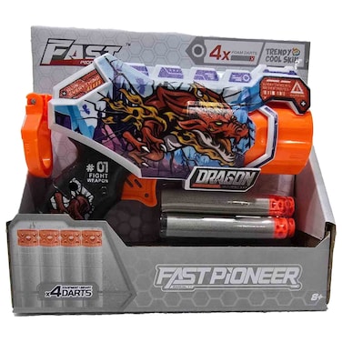 فاست بايونير مسدس رصاص ناعم Fast Pioneer Dragon مع سهام إسفنجية وتصميم مدمج