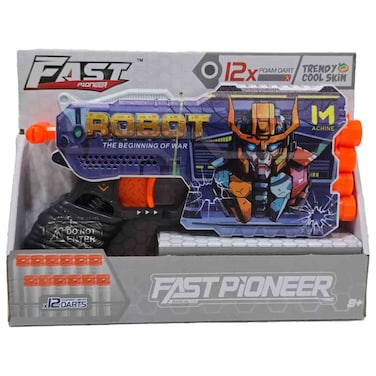 Fast Pioneer Robot Soft Bullet Gun Blaster with Foam Darts and Multi Shot Design
