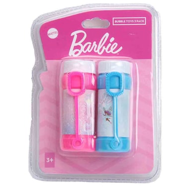 Barbie Bubble Bottle, Kids Bubble Solution Set with Wands, Pack of 2