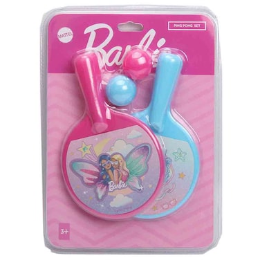 Barbie Ping Pong Paddle Set, Kids Table Tennis Play Set with Balls