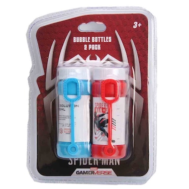 Spider-Man Game Bubble Bottle, Bubble Solution with Wand Set, Pack of 2