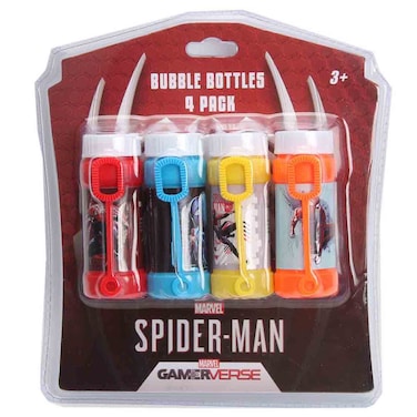 Spider-Man Game Bubble Bottles, Fun Bubble Play Set,  Pack of 4