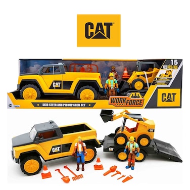 CAT Work Skid Steer and Pickup Crew Set, 15 PCS