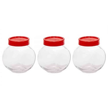 باشاباهتشي بيلا برطمانات تخزين زجاجية مع غطاء 200 ملل 3 قطع