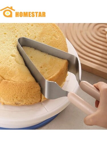 1pc Stainless Steel Cake Clip, Cake Slicer, Cake Clip Slicer, Cake Cutting Special Baking Tool, Handicraft Modern Minimalist Food Clip, Triangular Cake Transfer Baking Tool