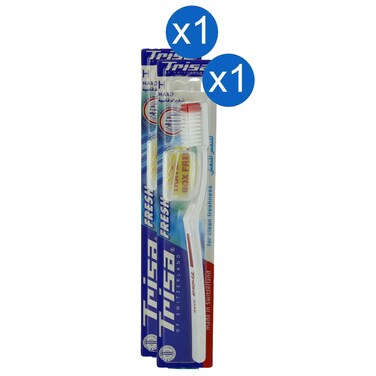 تريسا فريش فرشاة أسنان خشنة مع علبة سفر، حزمة من 2