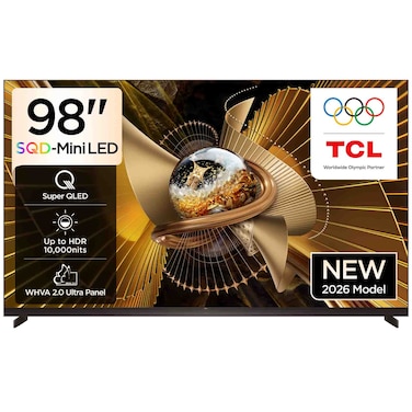 تي سي إل تلفزيون ذكي 98 بوصة 4K ألترا إتش دي SQD ميني LED - أسود 98X11L