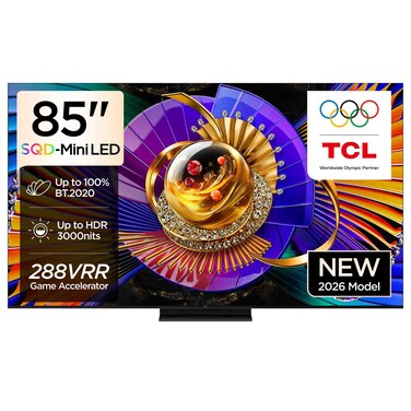 TCL 85-Inch 4K Ultra HD SQD Mini LED Google Smart TV, C7L, Black