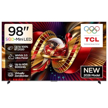 TCL 98-Inch 4K Ultra HD SQD Mini LED Google Smart TV, C8L, Black