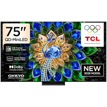 TCL 75-Inch 4K Ultra HD QD Mini LED Smart TV, A400U, Black