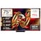 TCL 75-Inch 4K Ultra HD SQD Mini LED Google Smart TV, C8L, Black