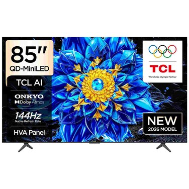 TCL 85-Inch 4K Ultra HD QLED Google Smart TV, P8L, Black