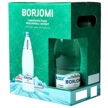 بورجومي مياه معدنية طبيعية فوارة 330 ملل حزمة من 6
