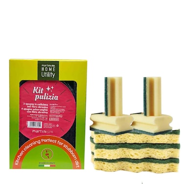 Martini Cellulose Sponge Cleaning Kit for Kitchen Use, 7 PCS