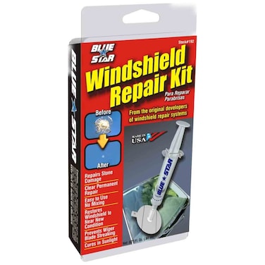 Blue Star Windshield Repair Kit DIY Glass Chip Repair Tool, Assorted