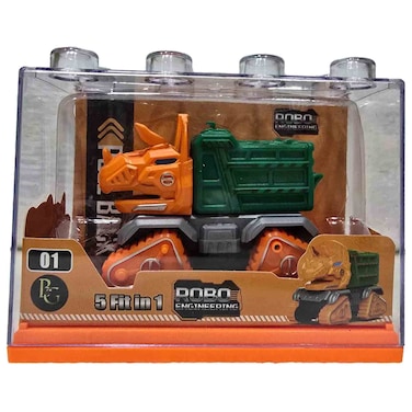Robo Dinosaur Truck Pullback Toy, Orange and Green