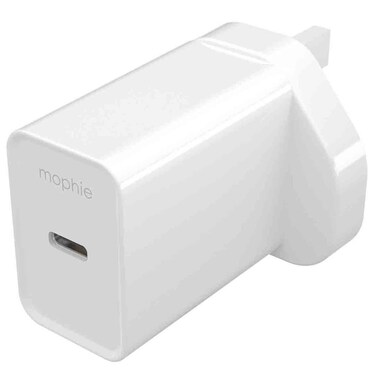 موفي شاحن حائط Mophie USB-C، محول شحن سريع 20 واط، صغير الحجم، لون أبيض، محول C4