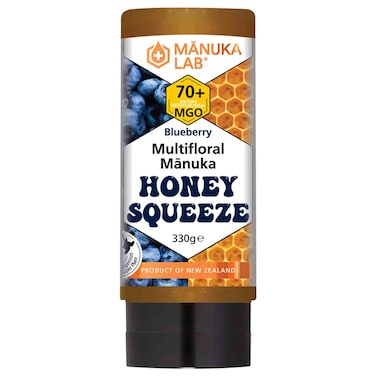 Manuka Lab Multiflora Manuka Honey Blueberry Squeeze, 330g