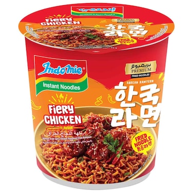 Indomie Korean Ramyeon Fiery Chicken Flavour Fried Noodles Cup, 74g