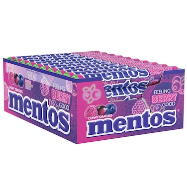 Mentos Berry Good Chewy Candy Roll, 14 PCS, Pack of 6