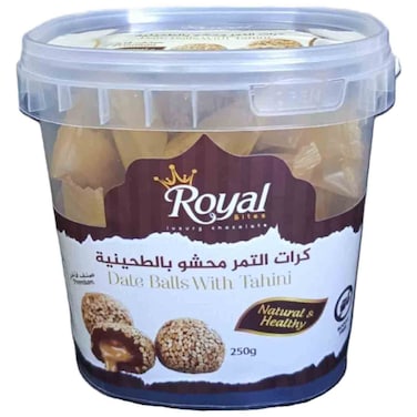 Royal Choco Date Balls Tahini Date Sweets Filled with Creamy Tahini, 250g