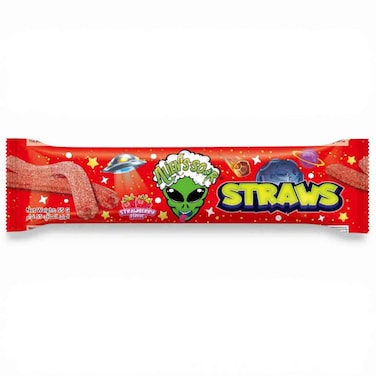 Alien&rsquo;s Sour Straws Strawberry, 55g