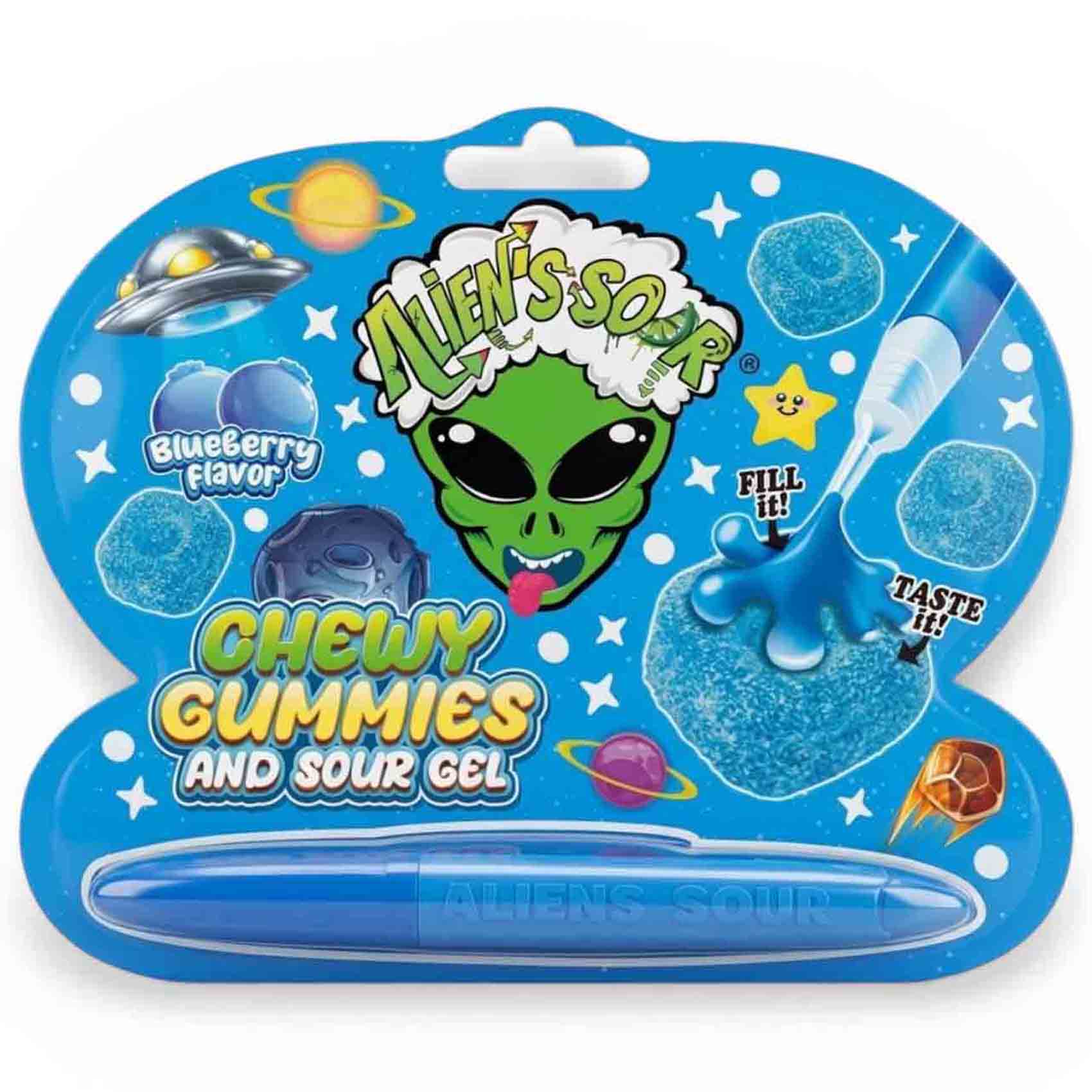 Buy Alien’s Sour Chewy Gummies and Sour Gel Blueberry, 55g Online ...