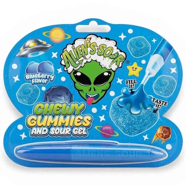 ألينز ساور حلوى مطاطية حامضة مع جل حامض بنكهة التوت الأزرق 55 غرام