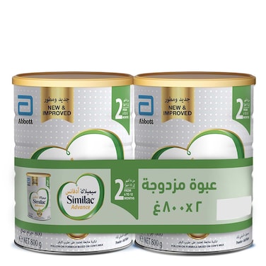 Similac Advance Stage 2 Follow-On Formula Milk Powder From 6 to 12 Months, 800g, Pack of 2
