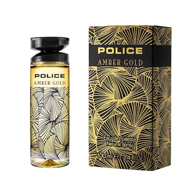 Police Amber Gold Femme Eau De Toilette Warm Floral Amber Fragrance for Women, 100ml