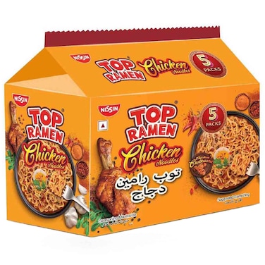نيسين توب نودلز رامين سريعة التحضير بنكهة الدجاج 70 غرام حزمة من 5