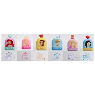 Princess Collectible Stamp Figures Set, Multicolor with Self-Inking Creative Play and Character Designs