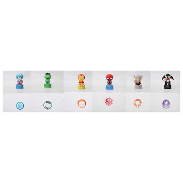 Marvel Superhero Collectible Stamp Figures, Multicolor with Self-Inking Play Design and Mini Character Series