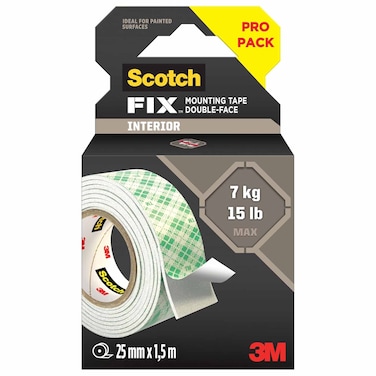 3M Scotch Fix Interior Double-Sided Mounting Tape 25mmx1.5m 114S Pro Pack